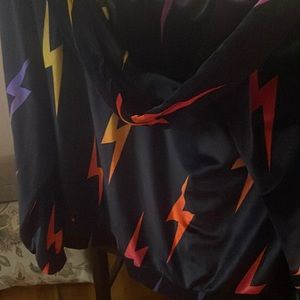 Aviator Nation Velvet Bolt zip up hoodie xl